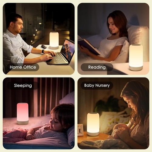 Touch Bedside Cordless Lamp Dimmable Rechargeable Lamp & Rgb Multicolor Touch La - Picture 6 of 8