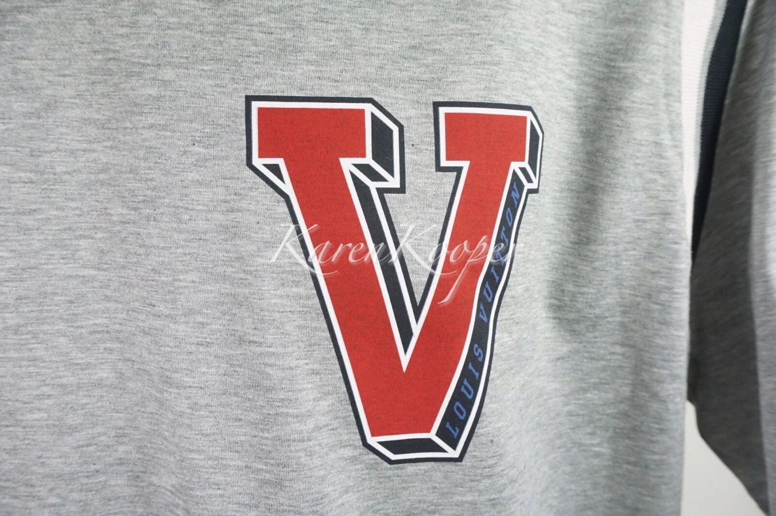 LOUIS VUITTON（LV） T SHIRT AUTENTICA LOUIS VUITTON UOMO LIMITATA GRIGIO HEATHER VARSITY XXXL RARA