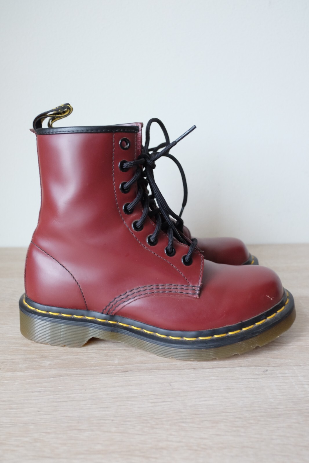 A+ Dr. Martens Boot Pascal Burgundy Leather Ankle Doc Combat Womens 6 Grunge Red thumbnail 4