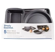 SIMPLY ESSENTIAL 5 Piece NONSTICK Carbon Steel Bakeware Set