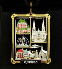 Quebec Canada Ornament Landmarks Chateau Frontenac Basilique Place Royale Brass