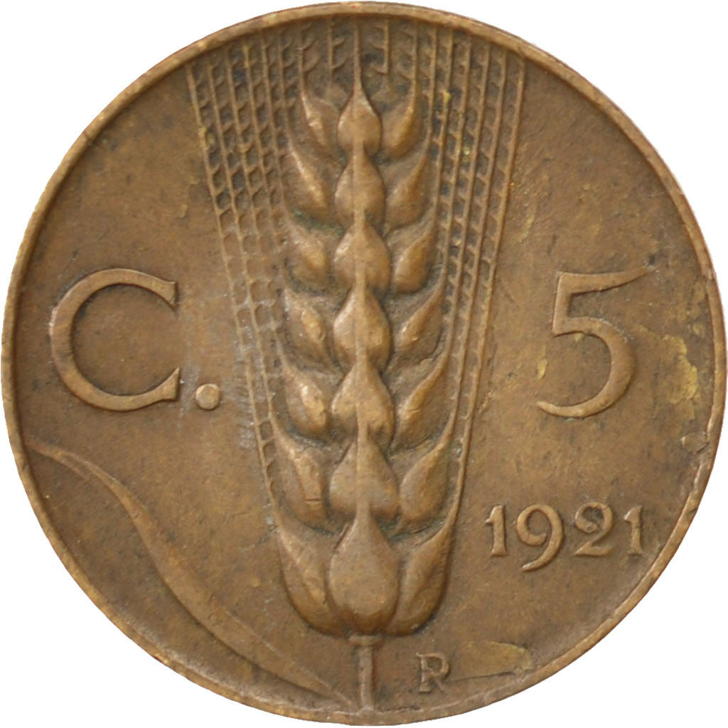 Italy Coin 5 Centesimi - Vittorio Emanuele III | Ear of Wheat