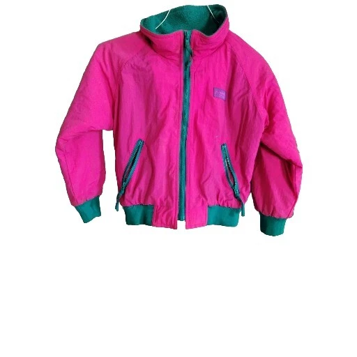 Chaqueta Vintage Rosa Vellón Cremallera Años 90 Y2K Niñas Chaqueta 6x Foto 3 de 4