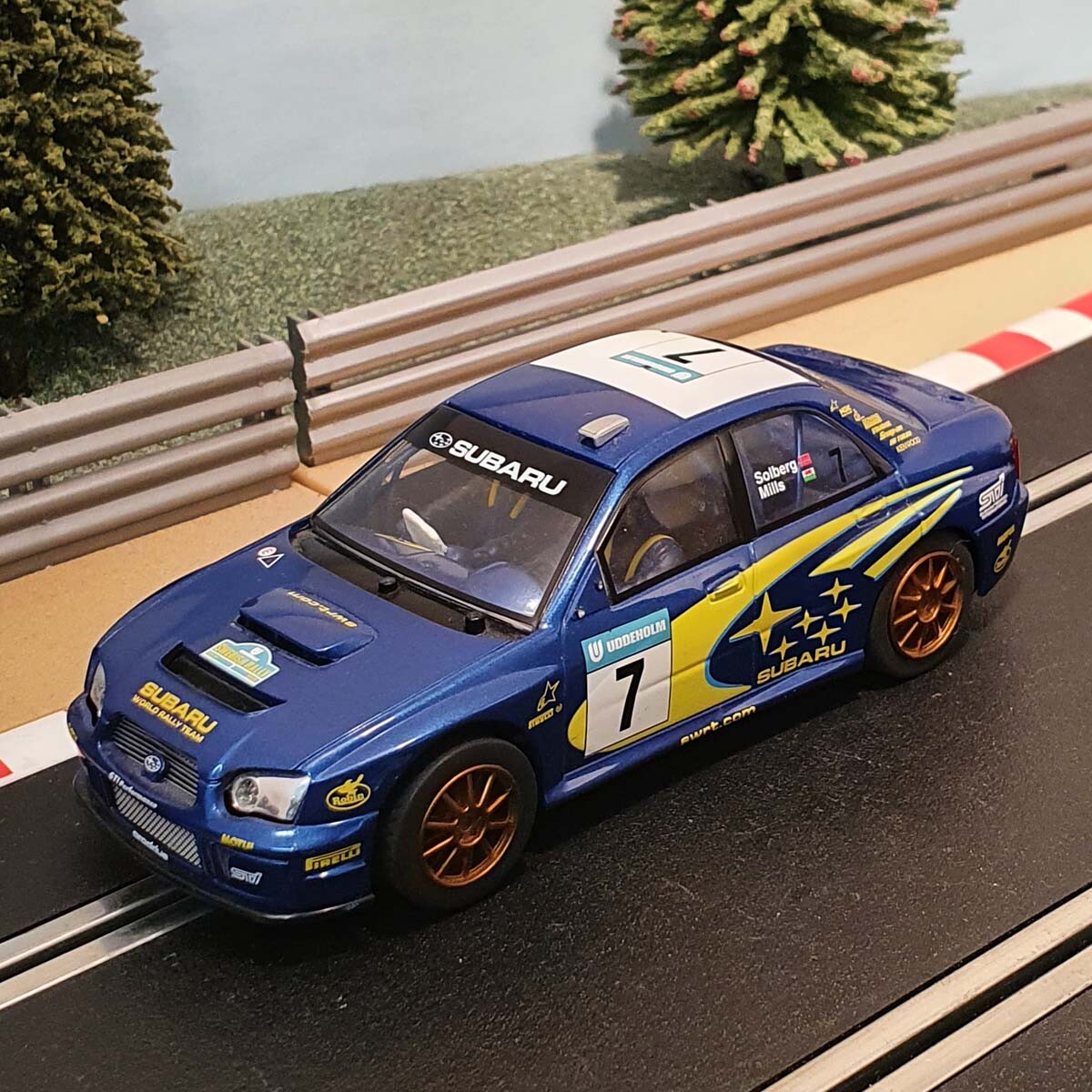 Scalextric 1:32 Car - C2587 Subaru Impreza WRC Solberg #7 *LIGHTS* #FWMS