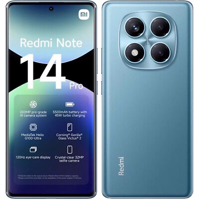 Xiaomi Redmi Note 14 Pro 4G Ocean Blue 256GB + 8GB Dual-SIM Unlocked NEW