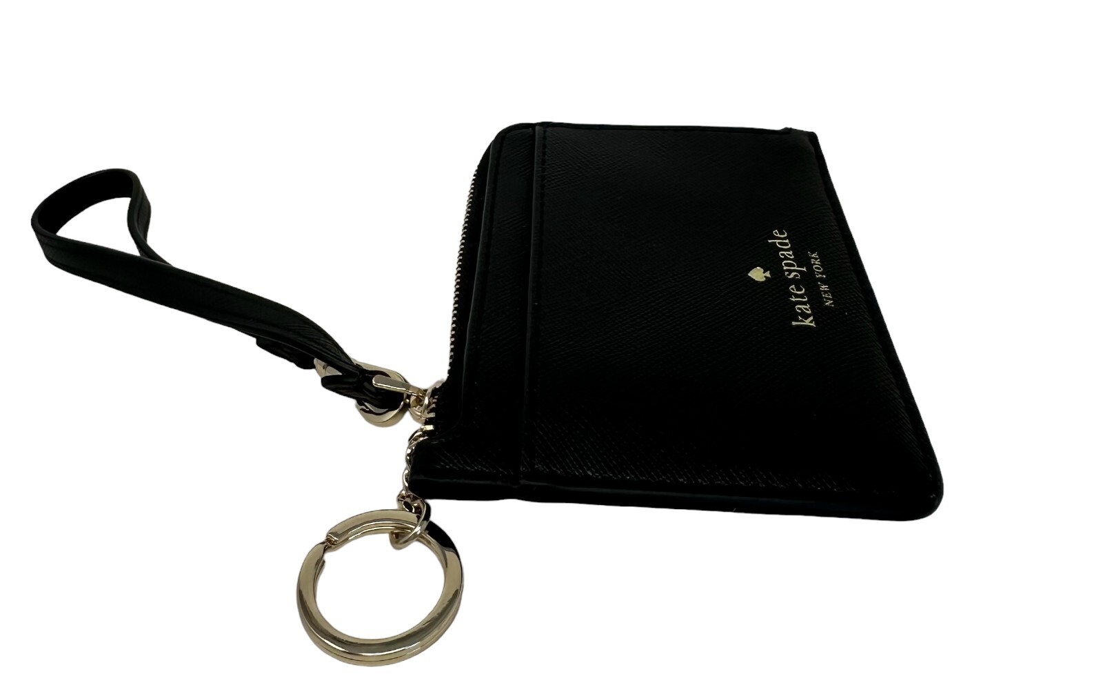 Kate Spade Schuyler Small Card Holder Black Wristlet Wallet Key Ring