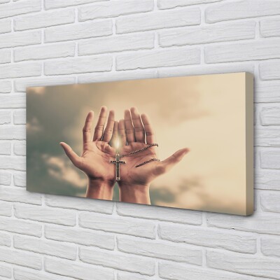 Tulup Leinwandbild 100x50 Wandkunst Cross Hands Himmel