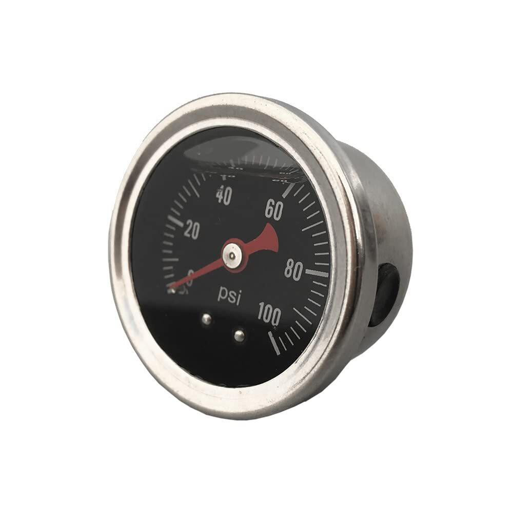 Universal Black 1/8" NPT Fuel Pressure Gauge Liquid 0100 psi Oil