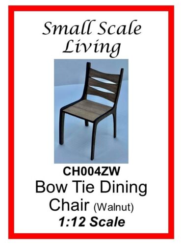 Dollhouse Miniature 1:12 Scale Modern "Bow Tie" Dining/Desk Chair KIT in Walnut - Picture 2 of 2