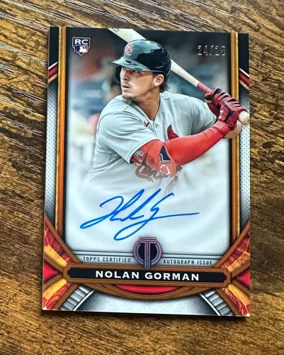 2023 Topps Tribute League Inauguration Auto Orange Nolan Gorman /25 RC #X14353