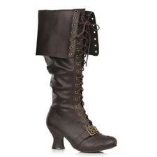 Brown Black Steampunk Pirate Renaissance Fair Halloween Costume Womans Boots