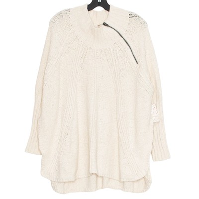 NWT Free People Sweater Spin Around Poncho Boho Cottage Oversize Cozy XS/S HE