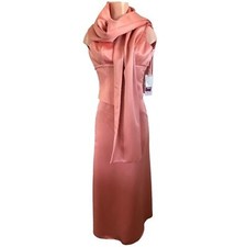 NWT Mori Lee 2 Piece Satin Gown Dress Size 3 / 4 with Wrap Prom or Wedding