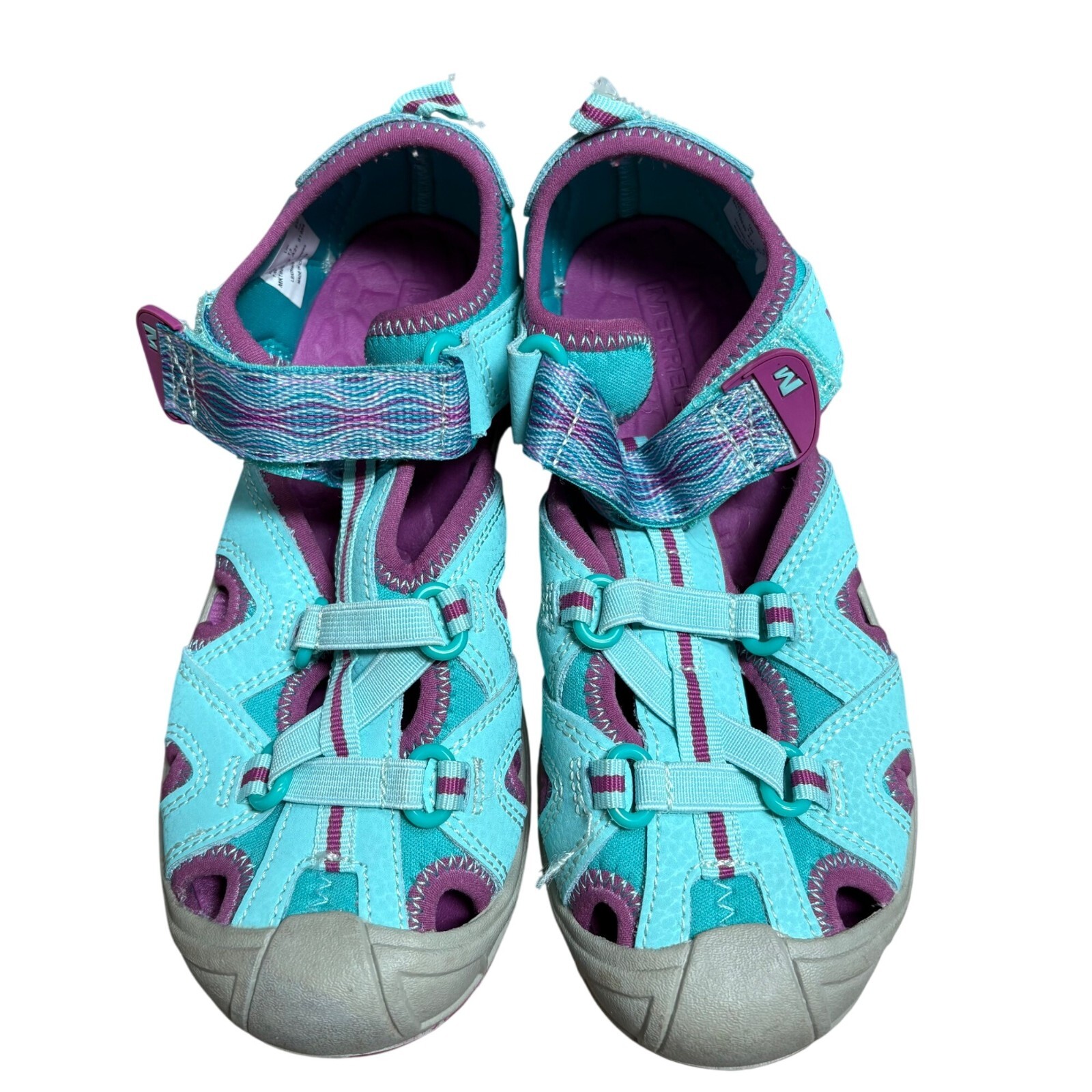 Merrell Hydro Drift Sandali Bambini Taglia 1M Cinturino Regolabile Turchese e Viola Dur