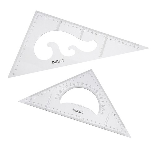 2 45/60 Degree Geometry Triangle Ruler Drawing Drafting 30cm - Picture 7 of 9