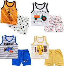 8 Pezzi per Ragazzi Bambini Neonati Canotta Senza Maniche Top Canottiere Morbide