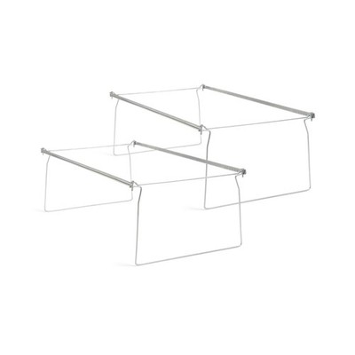 Smead Steel Hanging File Folder Frames, 2 Count, Gray, Adjustable Depth 23'' t...