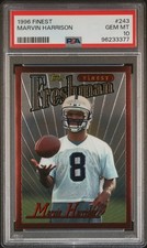 1996 Topps Finest #243 Marvin Harrison RC Colts PSA 10 GEM MINT Rookie