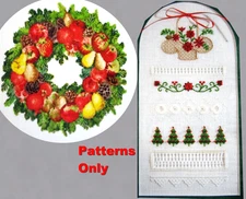 Christmas Wreath Pomegranate Hardanger Christmas Basket CROSS STITCH PATTERNS