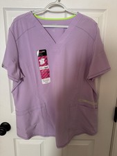 Scrubstar Women  s Lilac Mist 3 Pocket Scrub Top Size XL. NWT.