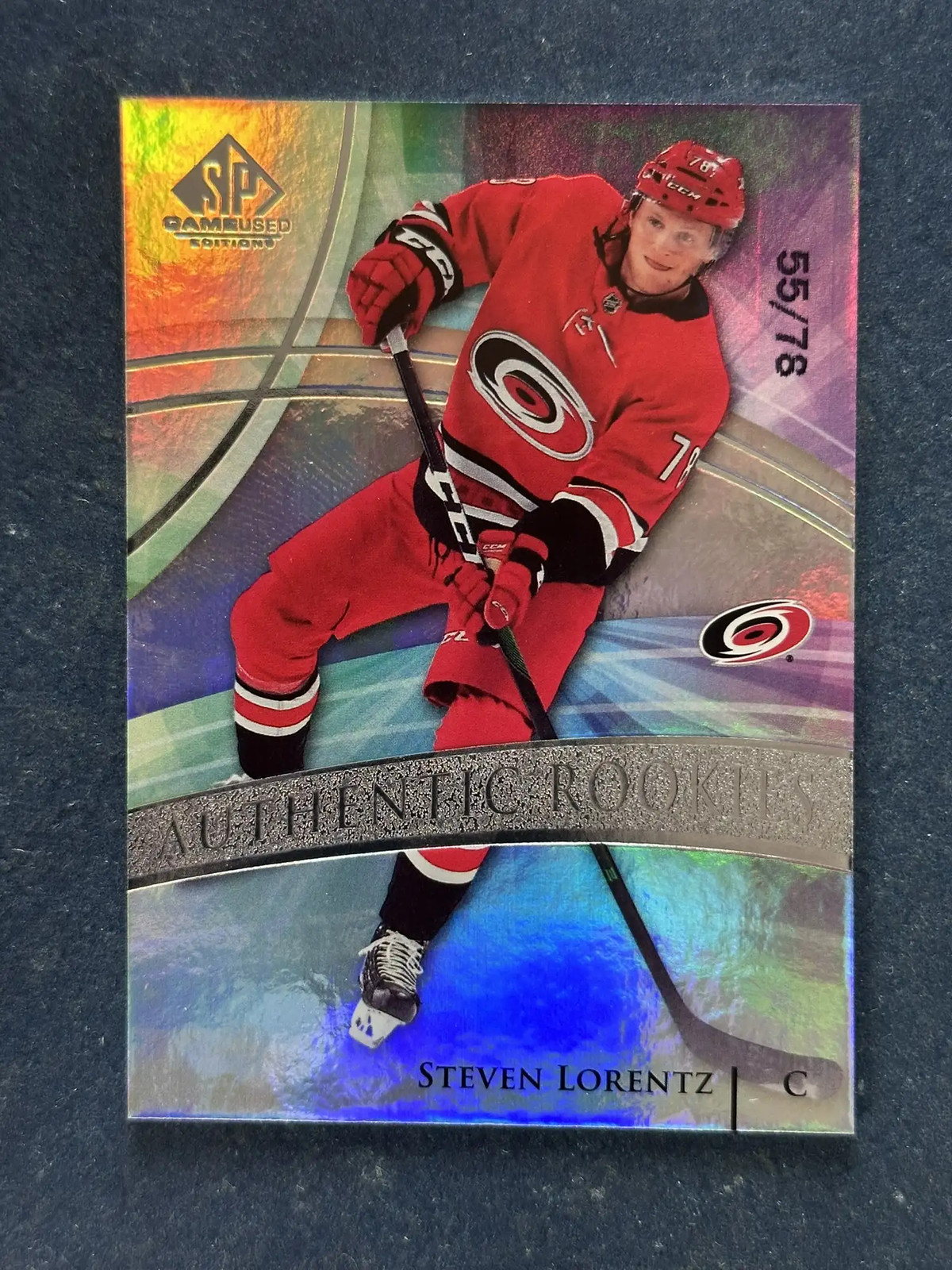 2020-21 SP Game Used #179 Steven Lorentz Hurricanes /78 RC