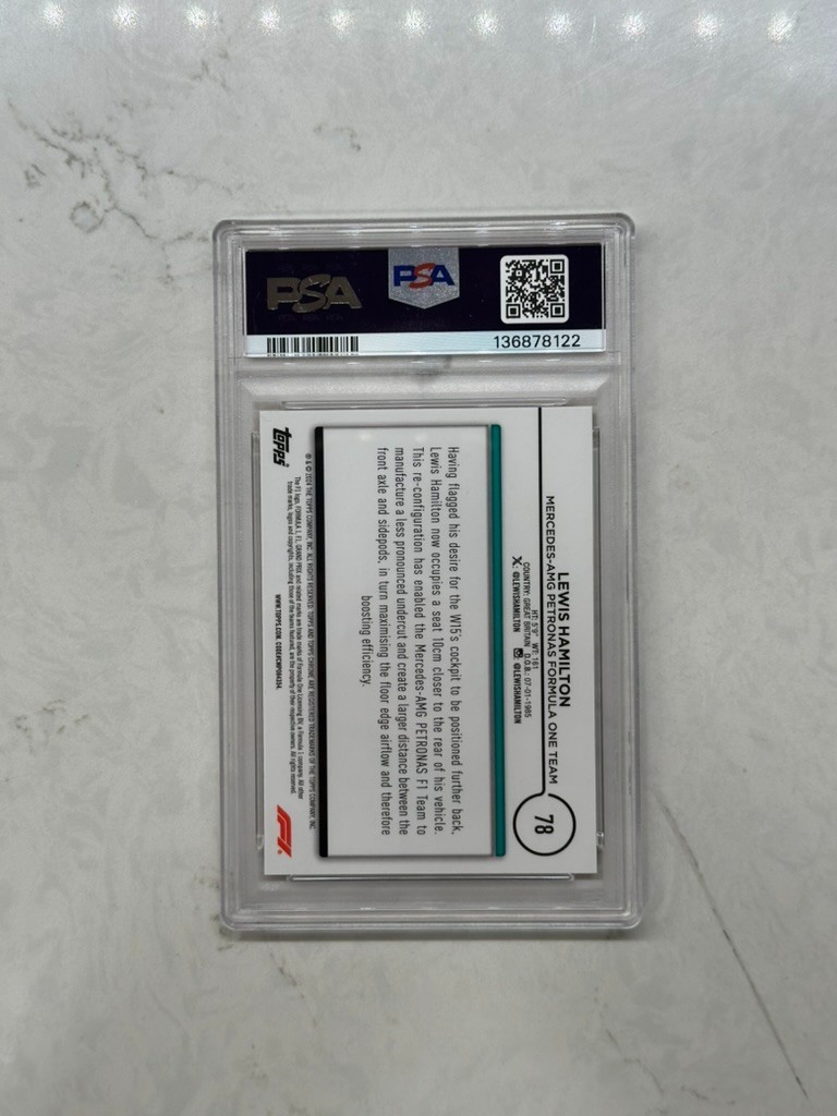 2024 TOPPS CHROME FORMULA 1 LOGOFRACTOR EDITION GOLD LEWIS HAMILTON 4/50 PSA 10 view 2