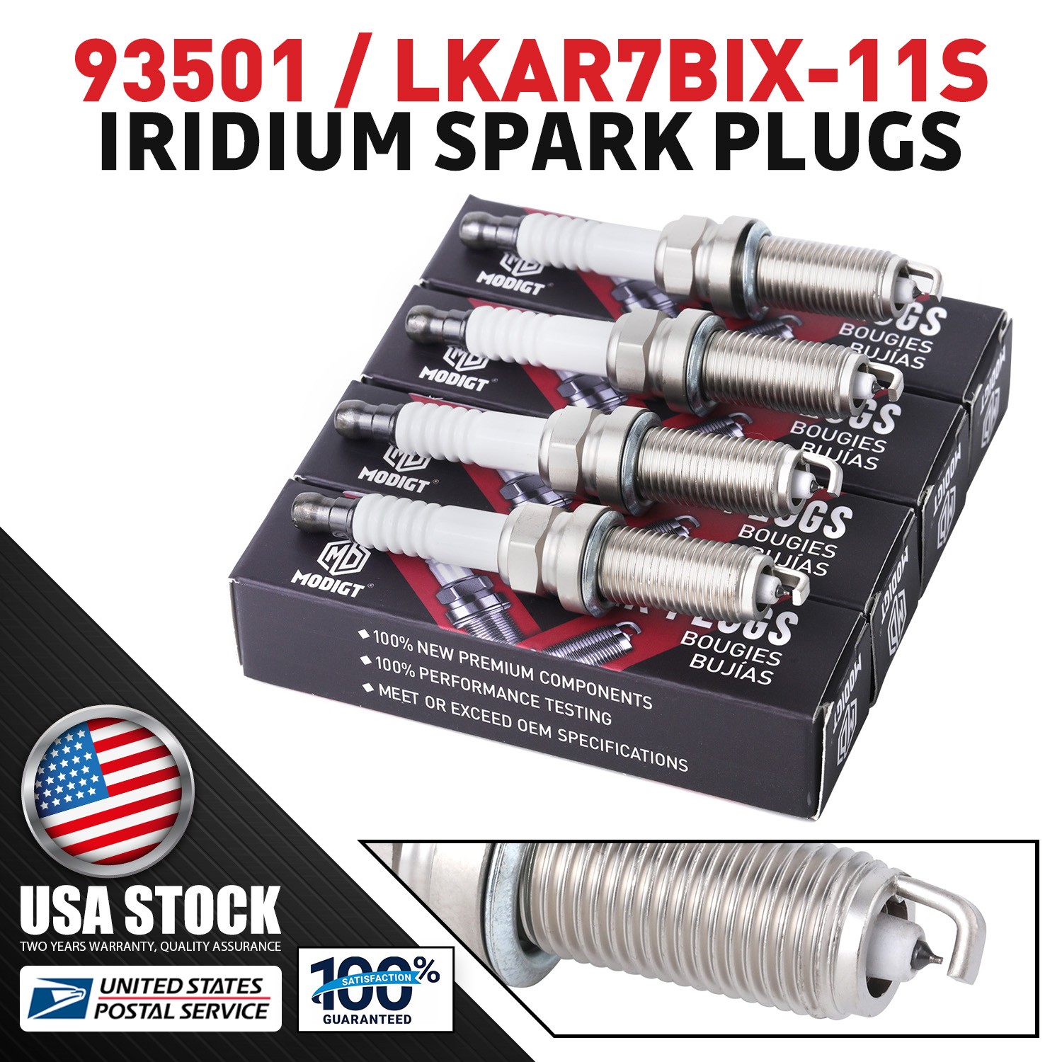 FIT FOR TOYOTA GENUINE REPLACE 4PCS QUALITY SPARK PLUGS OE# 93501 LKAR7BIX-11S