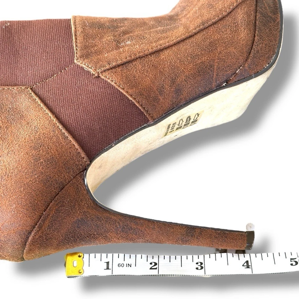 Botines de aguja Michael Antonio marrón con cremallera talla 9 Foto 4 de 4