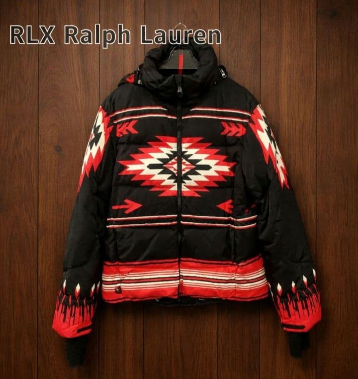 RLX Ralph Lauren Native Pattern Down Jacket Black… - image 1