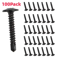 Black Phosphate Phillips Wafer Head Self Tapping Drilling Screws 1" inch 100/pk