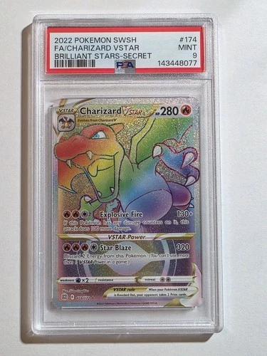 Pokémon Charizard VSTAR Secret Rare 174/172 Brilliant Stars PSA 9 Holo