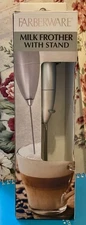 Farberware Milk Frother With Stand Stainless Steel Whisk and Stem NEW IN BOX