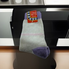 VTG Women's Socks Tres Sets Crew Purple Pink Stripe NOS Acrylic USA 9-11 Terry