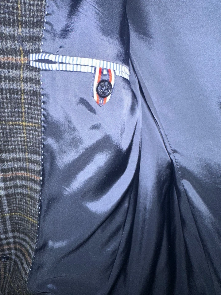 Tommy Hilfiger Men's Addison Wool-Blend Trim Fit Overcoat - Charcoal Plaid - 36S - Image 3 of 4