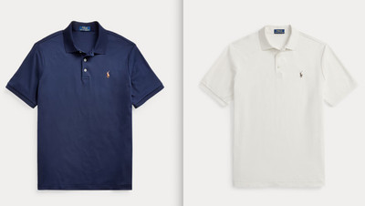 NWT Polo Ralph Lauren Big Boys Soft Cotton Polo Shirt, White, Navy, Sz M, XL