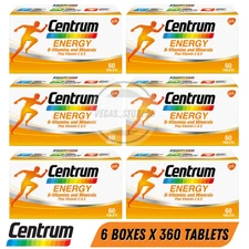 6 X 60's New Centrum Energy B-Vitamins and Minerals + Vitamin C & E