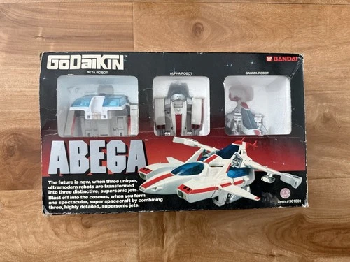 ABEGA Super Godaikin Bandai Alpha Beta Gamma 1984 Robot Jet Robo w. Original Box