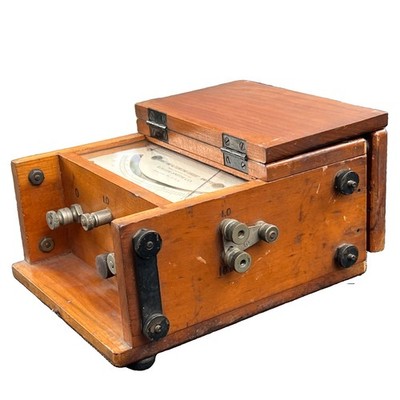 Vtg.Roller-Smith Co. Wooden Cased Ammeter Scientific Instrument Precision Gauge