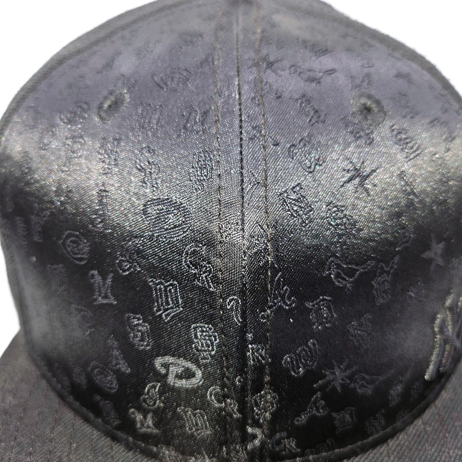 RARE New Era 59FIFTY New York Yankees MLB Monogram Fitted Hat Black 7 3/8 image 4
