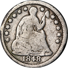 1848-P Seated Liberty Half Dime