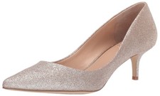 Jewel Badgley Mischka Royalty Pointed Toe Kitten Heel 8 Lt. Gold