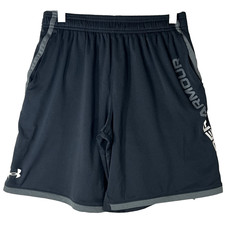 Under Armour Youth Black Grey Pull On Elastic Waist Athletic Shorts Reg Size L