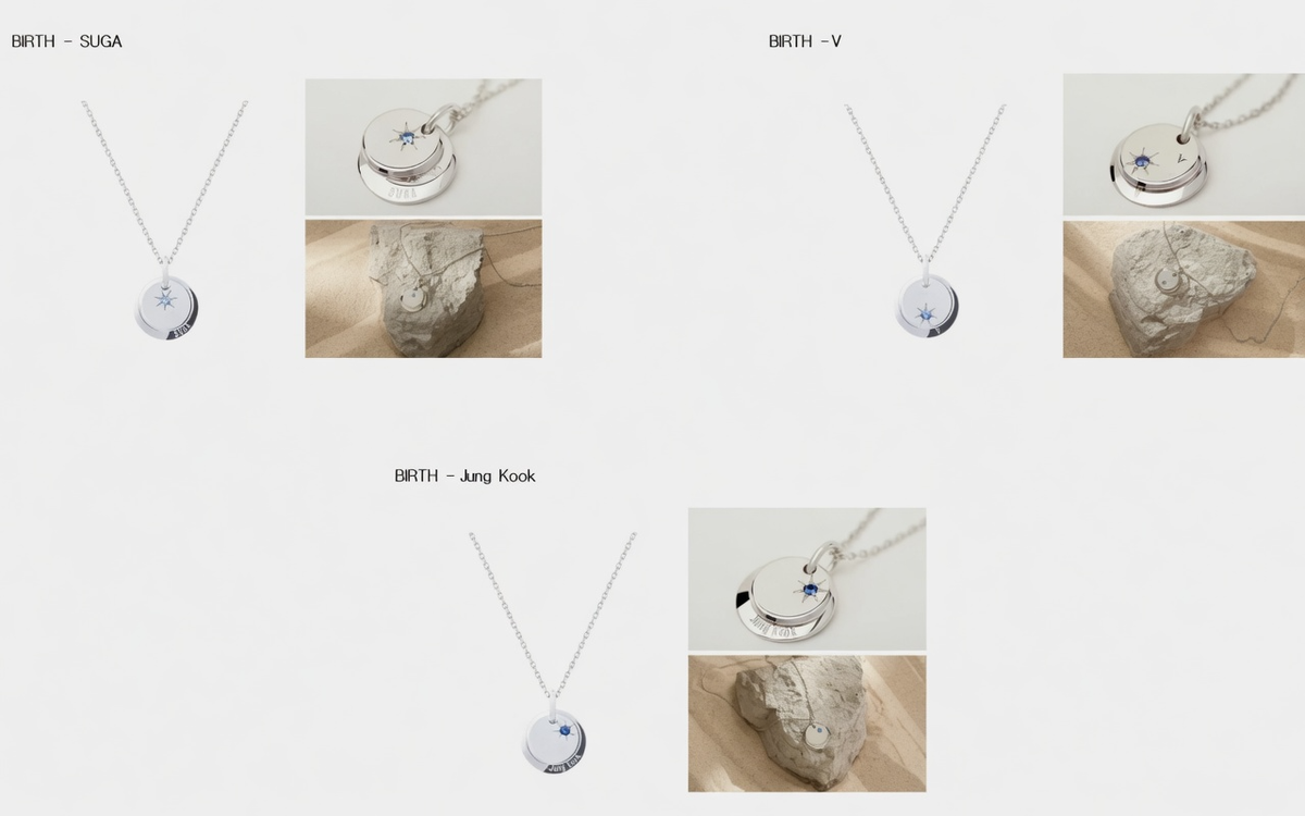 BTS x STONEHENGE Moment of Light Birth Necklace ALL Members