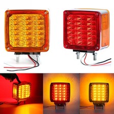 2Pcs Square39 LED Dual Face Stud Mount Pedestal Cab Fender Turn Signal Light