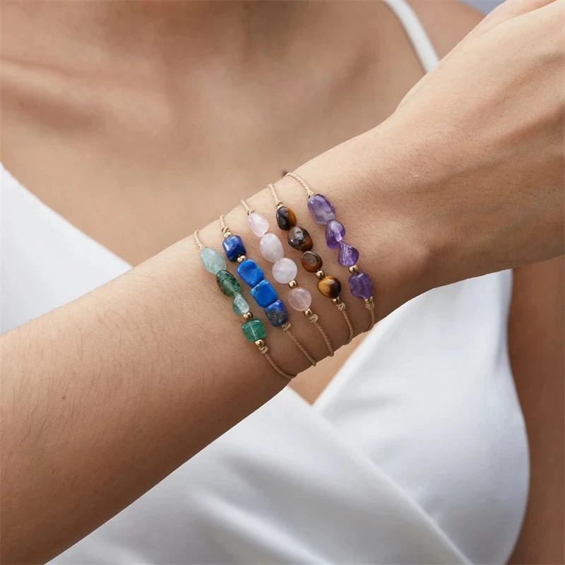 Браслет с бисером камень зодиак 12 созвездие веревка подвеска регулируемый женский 1 шт. - Изображение 2 из 4