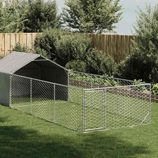 Outdoor Dog Kennel Galvanized Steel Galvanized Steel, PE Fabric