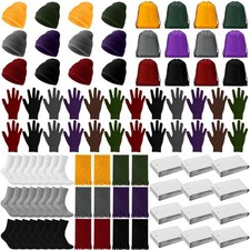 72 Pcs Homeless Care Package Supplies Bulk Winter Emergency Blanket Glove Bea...