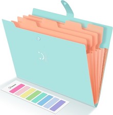 Accordion File Organizer, Letter Size, 5 Pocket Expanding File Folder, Cute File