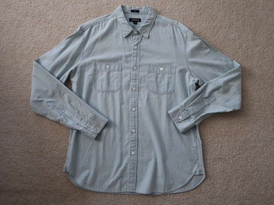 J.CREW JEANS DENIM WORKSHIRT IN LIGHT WASH SZ LARGE SLIM FIT - Image 2 of 4