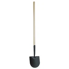Westward 14 ga Round Point Shovel, Steel Blade, 48 in L, Natural Wood Handle